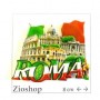 Souvenir  From Italy Rome Calamita Frigo Fridge Magnetss  ROMA- COLOSSEO VATICANO TREVI  BANDIERA PRINT STYLE  