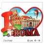 12 x Calamita Frigo Magnete Souvenir "ROMA I LOVE ROMA PRINT COLOSSEO TREVI" Fridge Magnet  From Italy