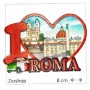 12 x Calamita Frigo Magnete Souvenir "ROMA I LOVE ROMA PRINT PIAZZA DI SPAGNA VATICANO" Fridge Magnet  From Italy