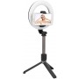 ASTA SELFIE BLUETOOTH CON ANELLO LUCE RICARICABILE DIMMERABILE TREPPIEDI