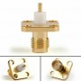 CONNETTORE RP-SMA FEMMINA PANNELLO FLANGIA 4 FORI SALDATURA PTFE