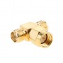 Connettore COASSIALE 1 Rp-Sma Maschio A 2 Rp-Sma Femmina Rf  Adattatore 3 Vie Splitter 