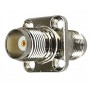 CONNETTORE COASSIALE ACCOPPIATORE TNC FEMMINA 4 FORI A FLANGIA PANNELLO  