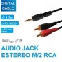 CAVO AUDIO ADATTATORE JACK AUX TO RCA 1,5MT  