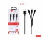 3 IN 1 CAVO RICARICA USB LIGHTNING TYPE C MICRO USB 3.1A DOPPIO RIVESTIMENTO