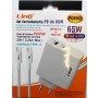 LINQ SET CARICABATTERIA PD (POWER DELIVERY) DA 65W + QC 3.0 COMPATIBILE CON LAPTOP PD:HUAWEI XIAOMI LENOVO HP DELL ASUS PD6502