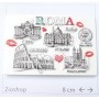 Calamita Magnete Souvenir Roma "Love Roma" in Resina Alto-Basso Rilievo Vaticano, Fontana di Trevi, Colosseo, Piazza di Spagna, La Bocca della Verita'. Effetto 3D.