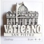 Calamita Magnete Souvenir Roma  San Pietro Vaticano in Resina Color Marmo Bianco Alto-Basso Rilievo. Effetto 3D.