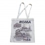 Borsa Shopper Tote Bag in Tela Resistente con Cerniere Souvenir Roma Italia