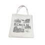 Borsa Shopper Tote Bag in Tela Cerniere Tasca Interna Souvenir Roma Italia