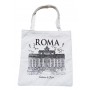 Borsa Shopper Tote Bag in Tela Cerniere Tasca Interna Souvenir Roma Italia