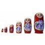 SOUVENIR MATRIOSKA ROSSA IN LEGNO DIPINTA A MANO 6 PZ