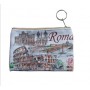 6 x Borsellino Portamonete Souvenir Ricordi Viaggi Roma Italy Con Zip Cerniera