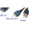 CAVO ADATTATORE Micro USB 3.0 OTG Host + ALIMENTAZIONE USB COMPATIBILE SAMSUNG LG FLEX