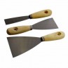 SET 3 SPATOLE STUCCO FILLER MANICO LEGNO 25-50-70 MM WOODEN SCRAPERS 